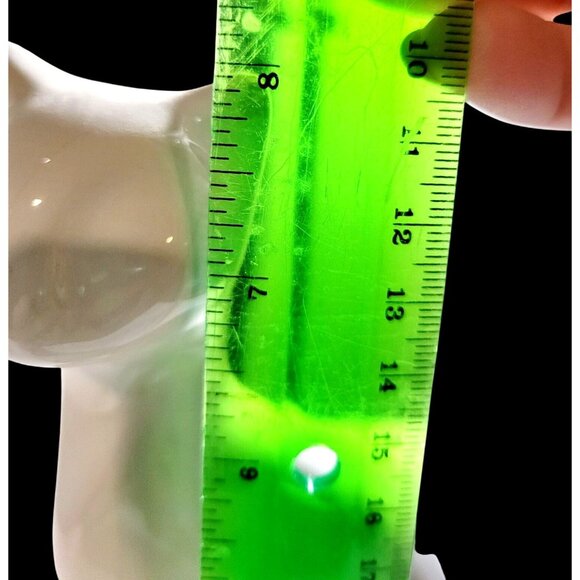 Vintage White Porcelain Cat Figurine Retro Feline Home Decor 8" Tall Minimalist - Picture 9 of 9